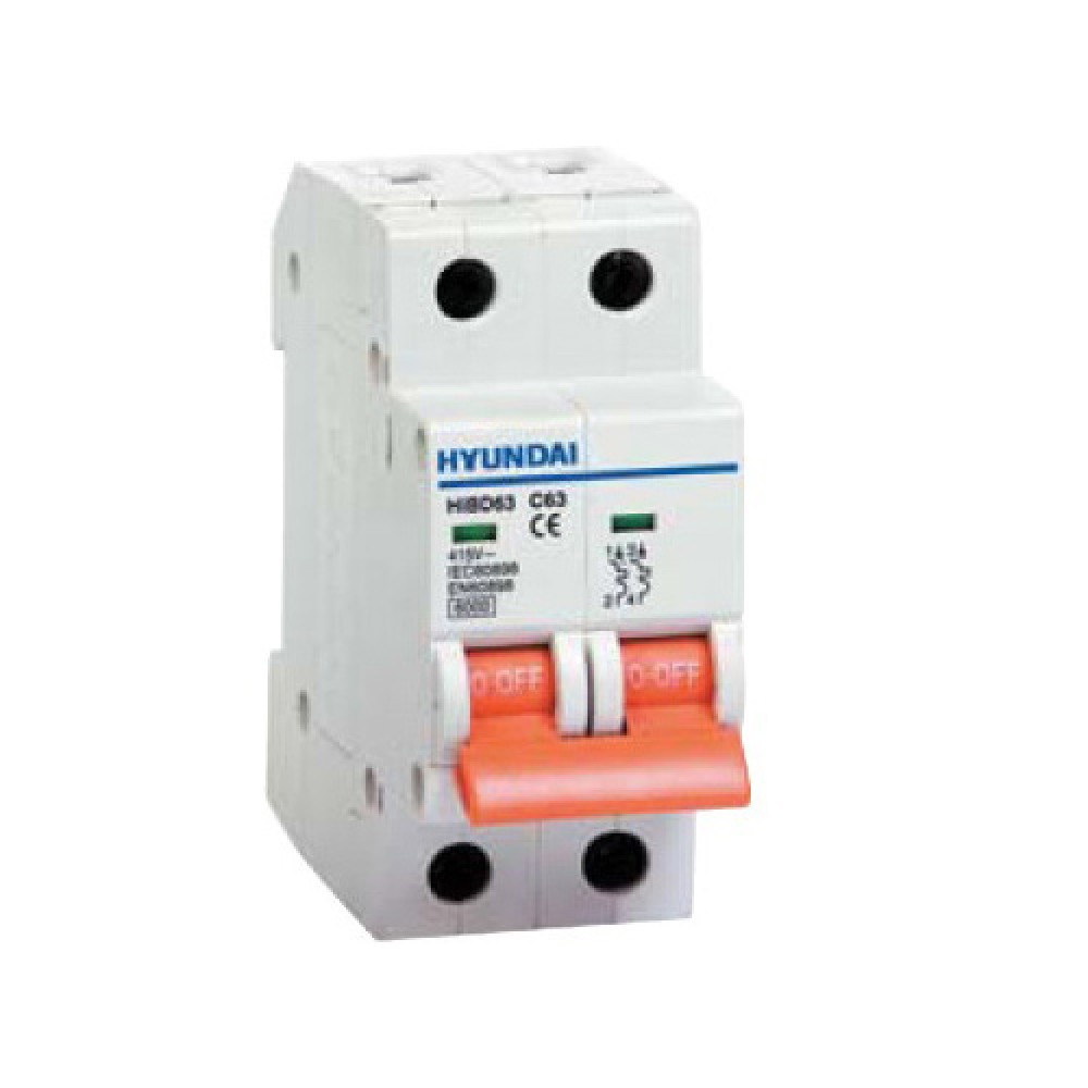 HYUNDAI Miniature Circuit Breaker 2pole (HIBD63) > Automation & Controls