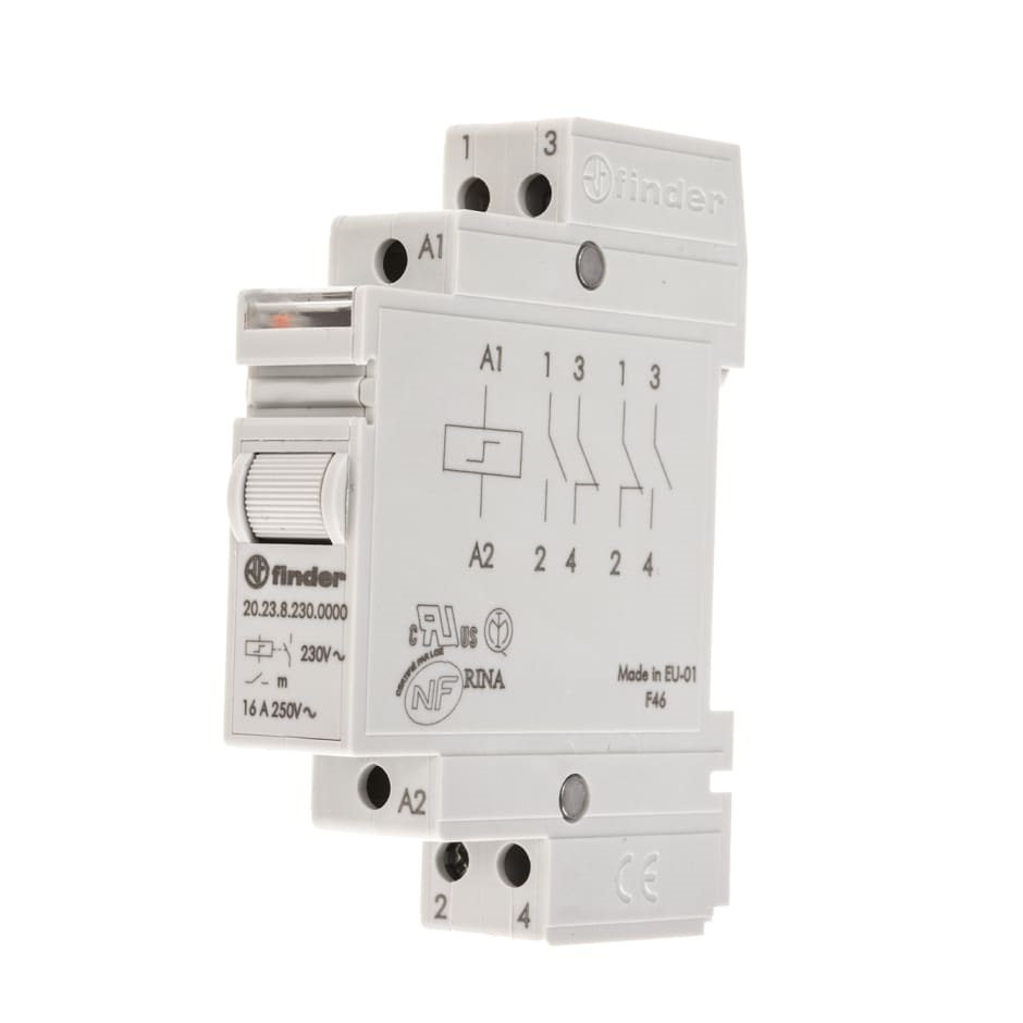 Finder (20.23) 16 Amp Latching (Step) Relay 230VAC (1NO+1NC